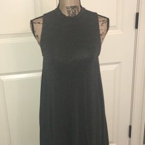 Dark Grey Everly Mock Neck Swingy Tee Dress